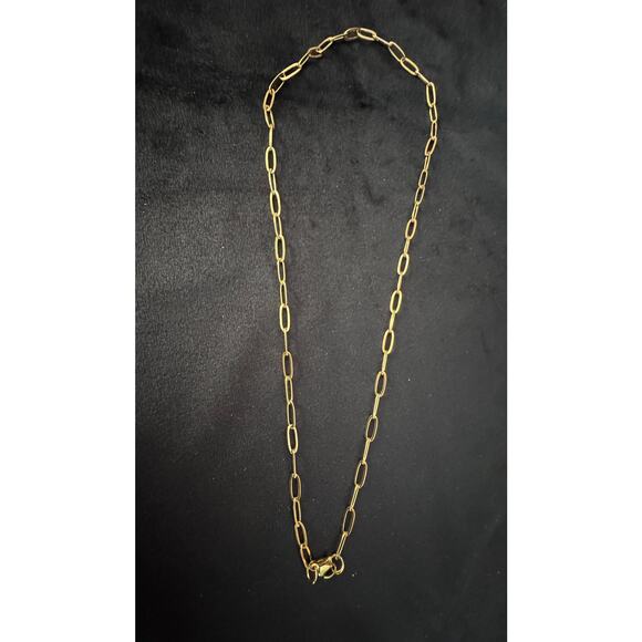 18" Gold Paperclip Chain Necklace – Classic Paper Clip Link Chain, Layering N114 - Picture 4 of 4